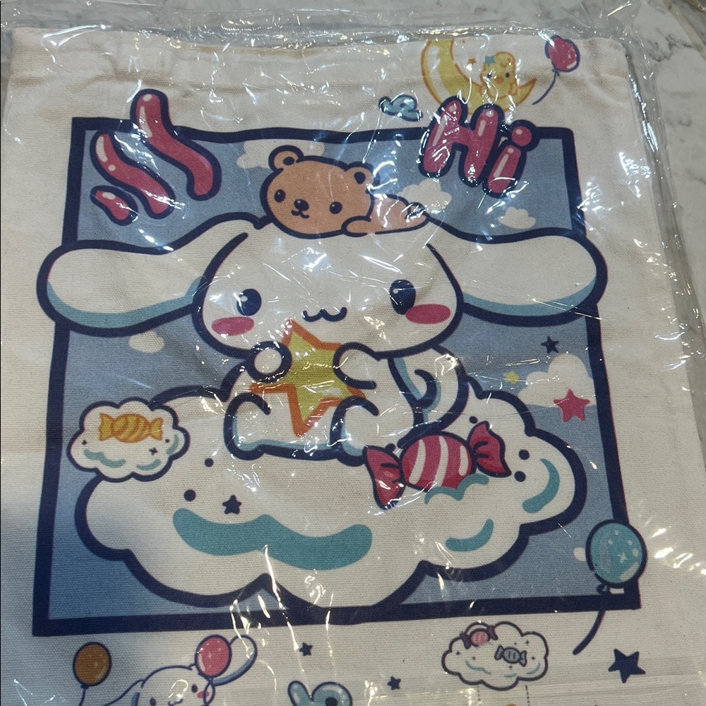 Cinnamoroll Riding a Unicorn Canvas Tote Bag